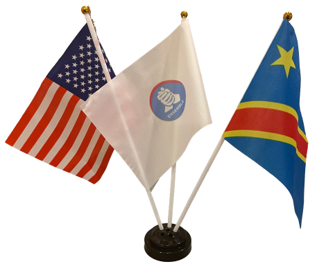 3 Mini Desktop flag with stand 5.51 in x 8.27 in. 3 Mini Desktop flag with stand - Image 1